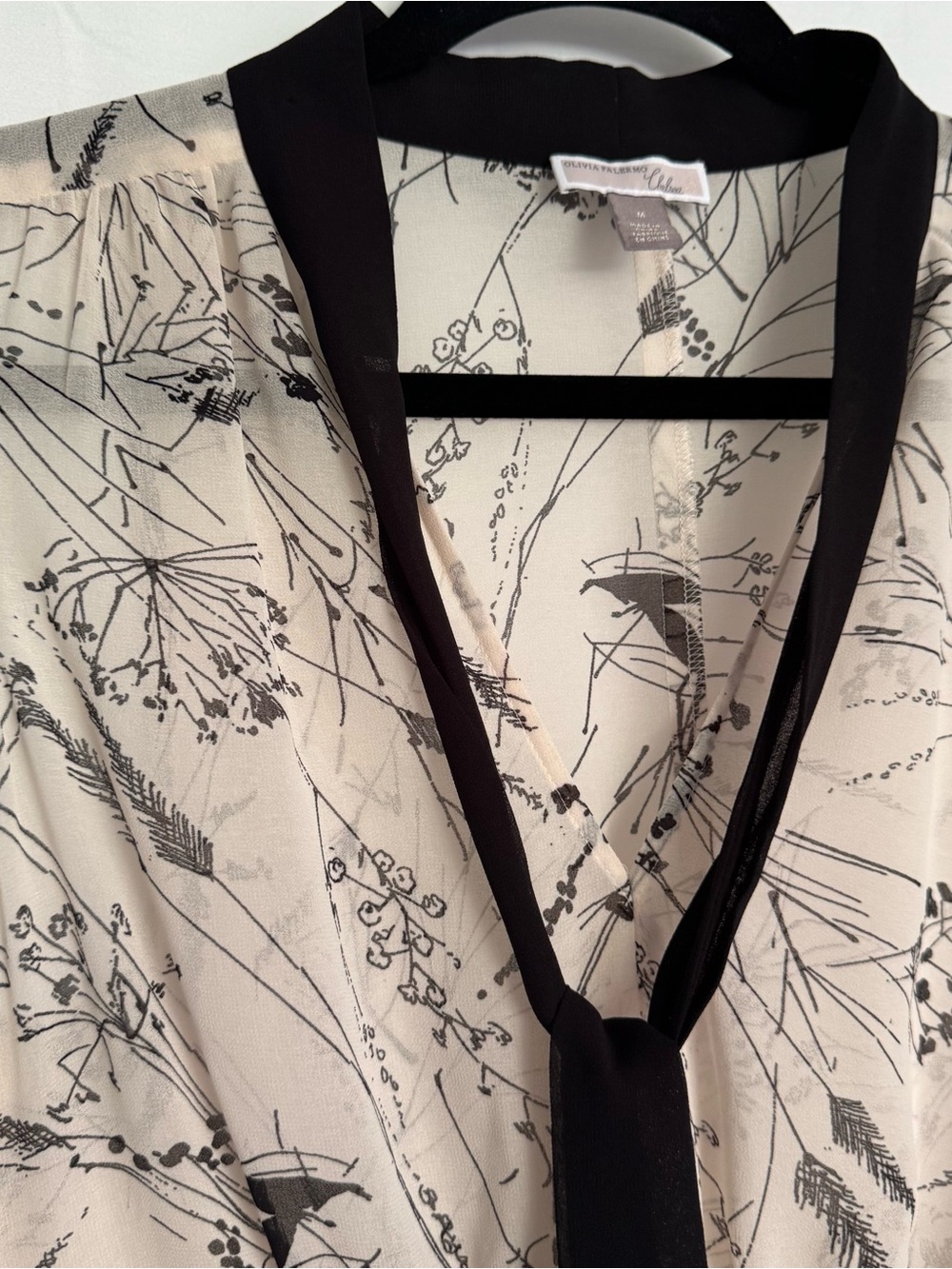 Olivia Palermo + Chelsea28 Tiered Floral Tie-Neck Midi/Maxi Dress Size M - Picture 4 of 6
